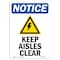 Signmission OSHA Notice, 7" Height, Keep Aisles Clear Sign With Symbol, 7" X 5", Portrait OS-NS-D-57-V-13781 - alternate 1